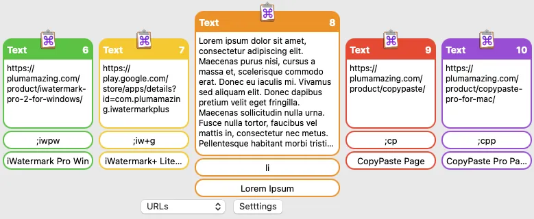 Clip Browser in CopyPaste showing all fields.