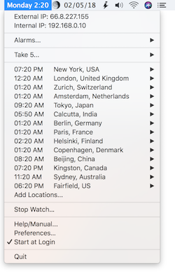 iClock Time Menu